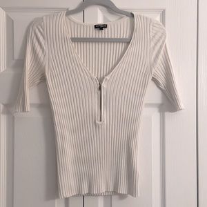 Express Mid Sleeve Zipper Top